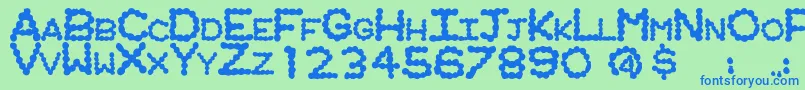 RingwormRegular Font – Blue Fonts on Green Background