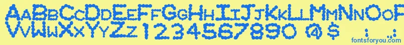 RingwormRegular Font – Blue Fonts on Yellow Background