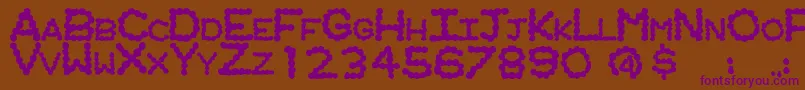 RingwormRegular Font – Purple Fonts on Brown Background