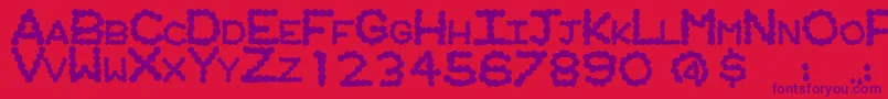 RingwormRegular Font – Purple Fonts on Red Background