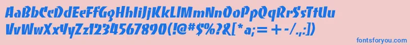 BancoItcHeavy Font – Blue Fonts on Pink Background