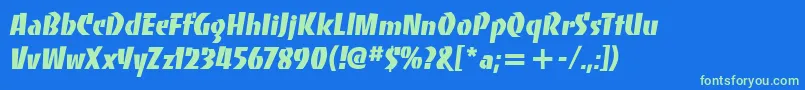 BancoItcHeavy Font – Green Fonts on Blue Background