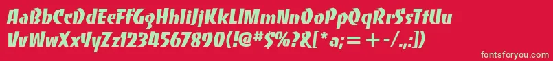 BancoItcHeavy Font – Green Fonts on Red Background