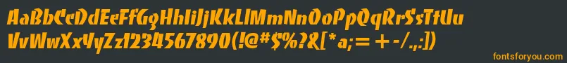 BancoItcHeavy Font – Orange Fonts on Black Background