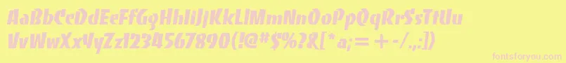 BancoItcHeavy-Schriftart – Rosa Schriften auf gelbem Hintergrund