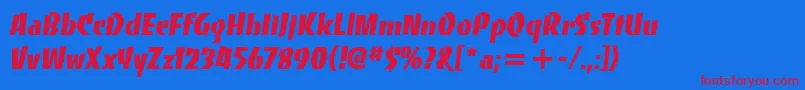 BancoItcHeavy Font – Red Fonts on Blue Background