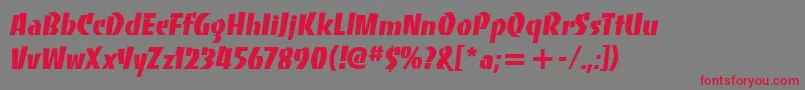 BancoItcHeavy Font – Red Fonts on Gray Background