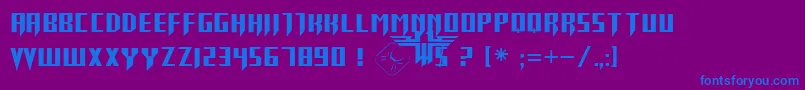 Return Font – Blue Fonts on Purple Background