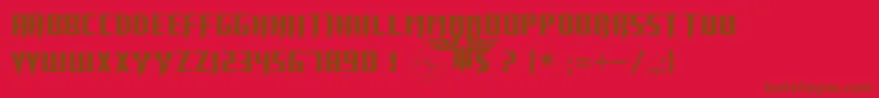 Return Font – Brown Fonts on Red Background