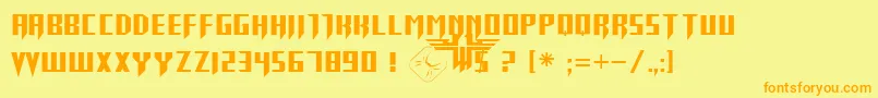 Return Font – Orange Fonts on Yellow Background