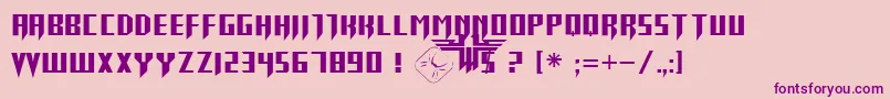 Return Font – Purple Fonts on Pink Background