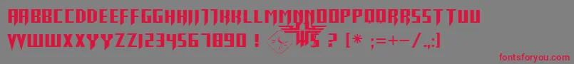 Return Font – Red Fonts on Gray Background