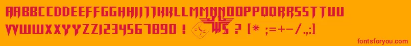 Return Font – Red Fonts on Orange Background