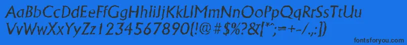 AdelonrandomItalic Font – Black Fonts on Blue Background