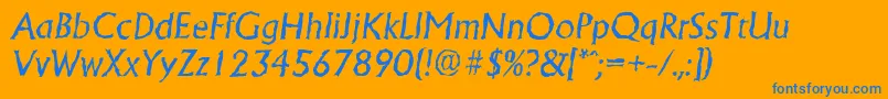 AdelonrandomItalic Font – Blue Fonts on Orange Background