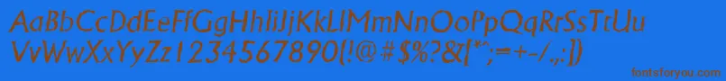 AdelonrandomItalic Font – Brown Fonts on Blue Background