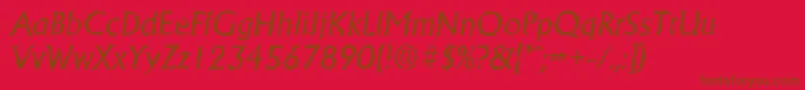 AdelonrandomItalic Font – Brown Fonts on Red Background