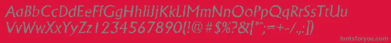 フォントAdelonrandomItalic – 赤い背景に灰色の文字
