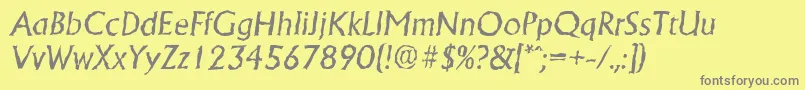 フォントAdelonrandomItalic – 黄色の背景に灰色の文字