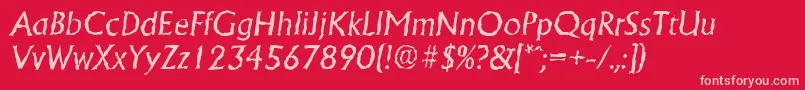 Fonte AdelonrandomItalic – fontes rosa em um fundo vermelho