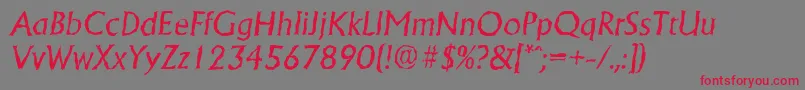 フォントAdelonrandomItalic – 赤い文字の灰色の背景