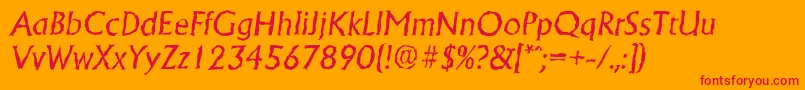 fuente AdelonrandomItalic – Fuentes Rojas Sobre Fondo Naranja