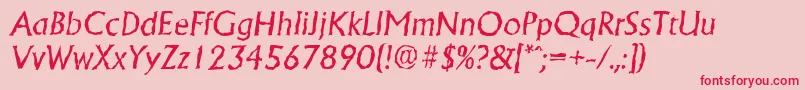 AdelonrandomItalic Font – Red Fonts on Pink Background