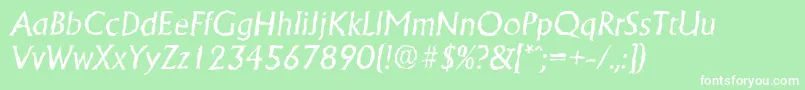 Шрифт AdelonrandomItalic – белые шрифты на зелёном фоне