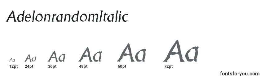 Размеры шрифта AdelonrandomItalic