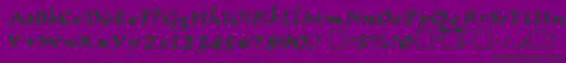 ElbjorgScript-Schriftart – Schwarze Schriften auf violettem Hintergrund