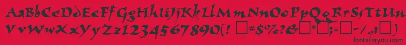 ElbjorgScript Font – Black Fonts on Red Background