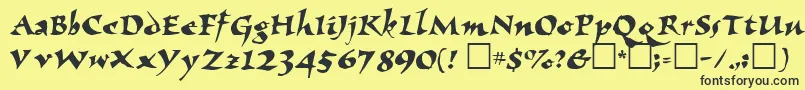 ElbjorgScript Font – Black Fonts on Yellow Background