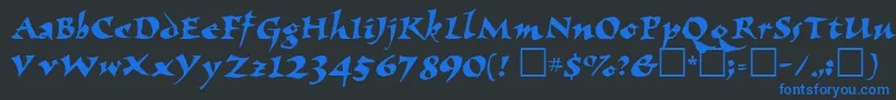 ElbjorgScript Font – Blue Fonts on Black Background