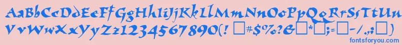 ElbjorgScript Font – Blue Fonts on Pink Background