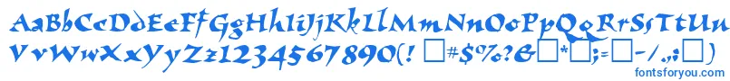 ElbjorgScript Font – Blue Fonts on White Background