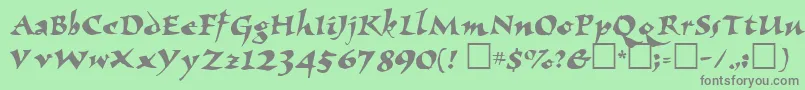 ElbjorgScript Font – Gray Fonts on Green Background