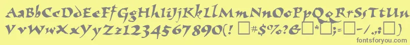 ElbjorgScript Font – Gray Fonts on Yellow Background