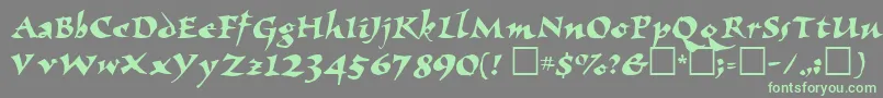 ElbjorgScript Font – Green Fonts on Gray Background
