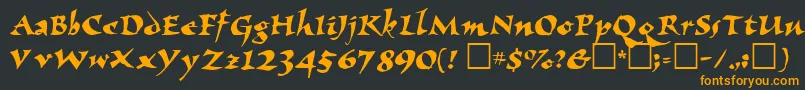 ElbjorgScript Font – Orange Fonts on Black Background