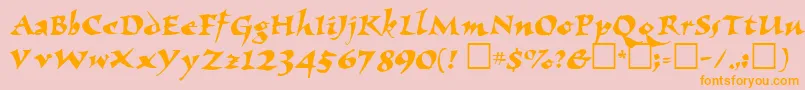 ElbjorgScript Font – Orange Fonts on Pink Background