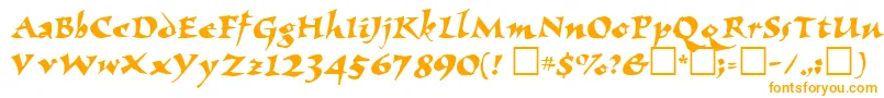 ElbjorgScript Font – Orange Fonts on White Background