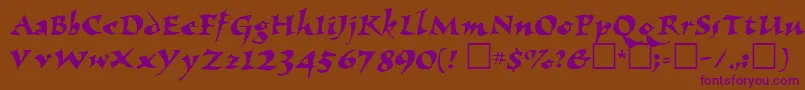 ElbjorgScript Font – Purple Fonts on Brown Background
