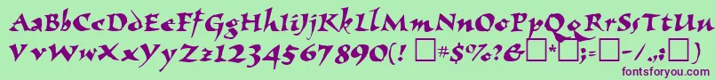 ElbjorgScript Font – Purple Fonts on Green Background