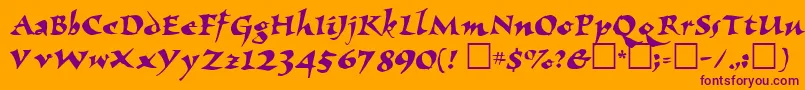 ElbjorgScript Font – Purple Fonts on Orange Background