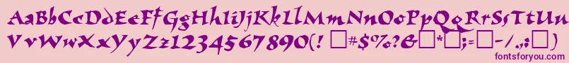ElbjorgScript Font – Purple Fonts on Pink Background