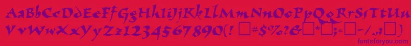 ElbjorgScript Font – Purple Fonts on Red Background