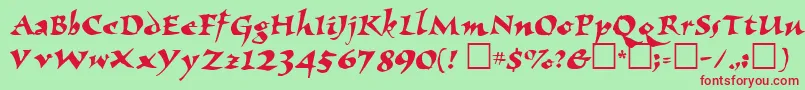 ElbjorgScript Font – Red Fonts on Green Background