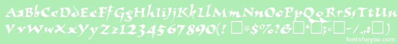 ElbjorgScript Font – White Fonts on Green Background
