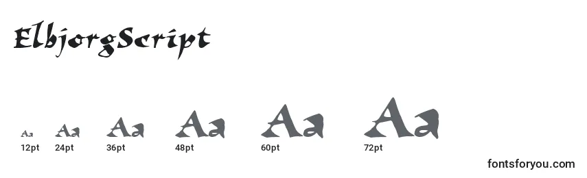 Размеры шрифта ElbjorgScript