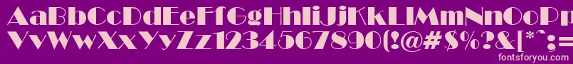 BroadwayCyrillic Font – Pink Fonts on Purple Background